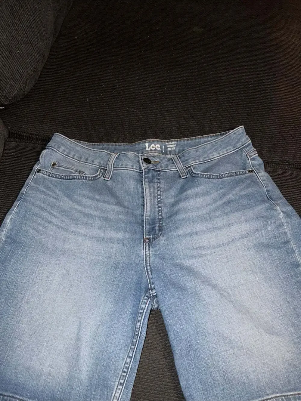Lee Mid Rise Denim Bermuda Shorts Womens 14 Light Blue